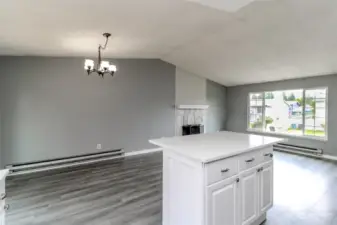 Kitchen Island and dining area