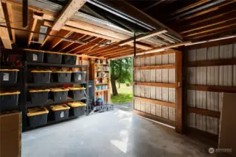 Lots of storage area in shop.