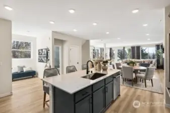 Large Quartz Kitchen Island