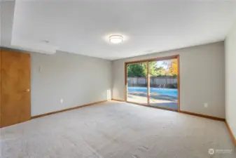 Access to pool from lower level bedroom