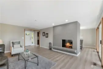 Double sided fireplace