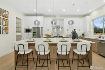 Another view of kitchen. Notice to left is large pantry through the door