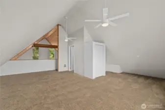 Plenty of room in the loft for a primary suite or a bunk room.