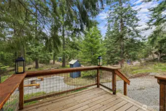 View from the deck overlooking the path down to Big Creek