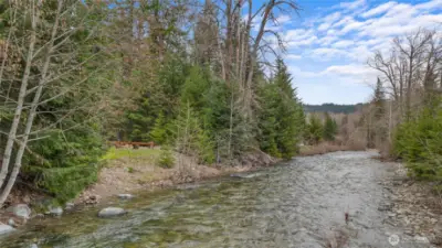 beautiful low bank water frontage on year-round running Big Creek