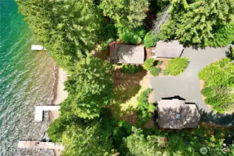 Prime waterfront property in Mt. Rose Village w/ two lots, two docks, & private boat launch!