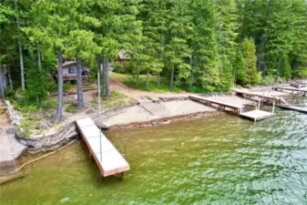 Another view of docks, rare private boat launch.