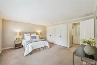 Dual closets in primary suite