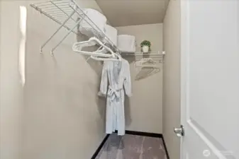 Walk-in closet in the primary bedroom
