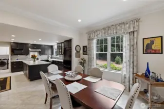 Tons of natural light in the spacious dining room