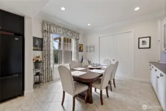 The pocket doors can be opened up to the living room