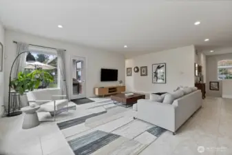 Virtually staged living room