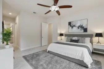 Huge Virtually staged Primary bedroom
