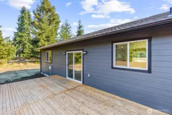 Deck off sliding glass door, makes enjoying your private yard a breeze!