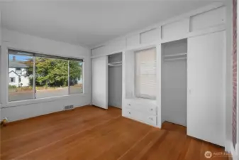 Bedroom #2 at the front of the home with built ins.