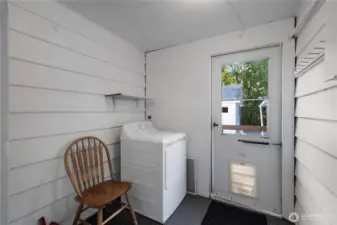 Mud|laundry room at the back of the home.