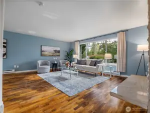 Living room from hallway/kitchen area