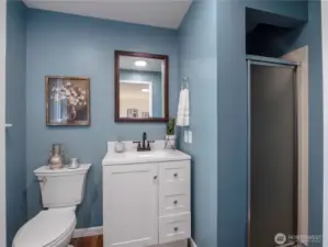 Updated 3/4 bathroom off primary