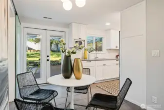 Easy connection from living spaces to huge backyard deck