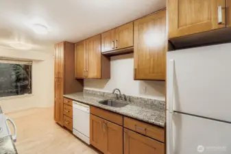 Galley kitchen with eating nook