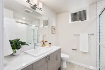 Main entry level guest bathroom.