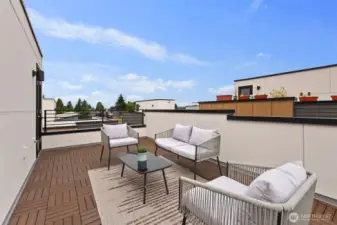 Larger rooftop terraces complete with territorial views + composite decking + hookups for exterior televisions + hose bibs for gardening space.