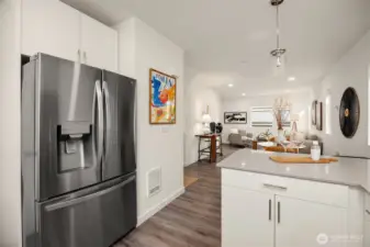 Look at the size of this refrigerator and all the cabinetry options.