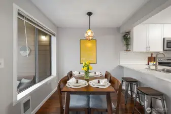 Dining area with bar seating