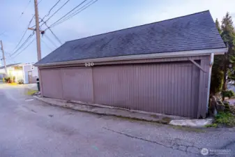 A detached garage adds convenience.