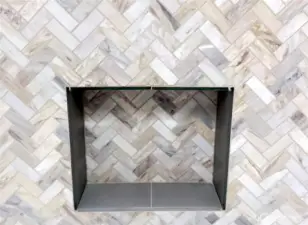 Herring bone tiles detail in second bathroom