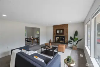 Large living room looks into Dining Room