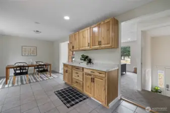 Lots of Extra Cabinetry and Countertop space