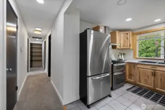 Hallway Towards Three Bedrooms on Main Level