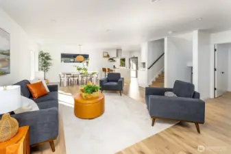 Warm wood toned luxury vinyl floors welcome you with quiet softness and durability.  Neutral palate for ease of decorating with your own flare and style.