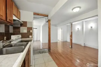 Downstairs kitchen/living area