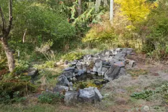 Tranquil koi pond w/waterfall