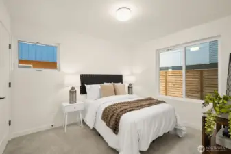 Large bedroom located on the ground level- addtionally features a walk-in closet!