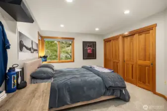 Bedroom # 3 is adjoined by the Jack & Jill bath, and features plentiful storage with dual closets.