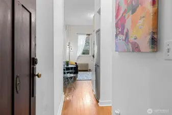 Entry to the unit.  Note the tall ceilings