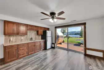 downstairs cabinets with kitchen area