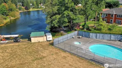 Pool next to lake
