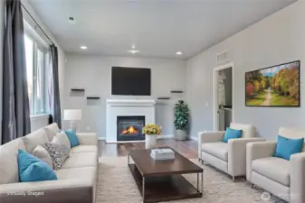 Larger living space, off open concept kitchen