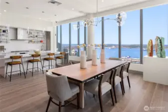 40th Floor Private Dining Space. This can be reserved for private parties by residents.