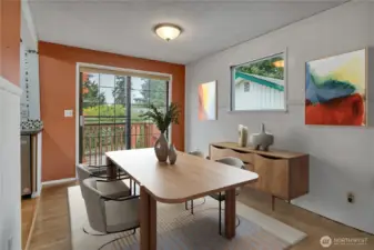 Virtually staged dining room