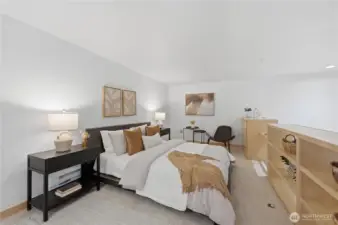 Check out your lofted bedroom with built-in cabinetry, built-in desk or add a desk or sitting area along the far wall.