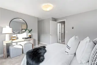 Another view of Bedroom #1 showing the extended closet right around the corner.