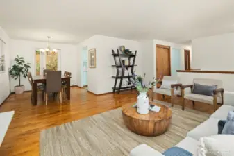 Comfortable living and dining spaces connect easily, creating a layout that feels open yet defined.