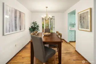 Dedicated dining area with classic charm and easy access to the kitchen—ideal for gatherings both large and small.