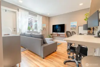 Lower level living area. Perfect for WFH set up.