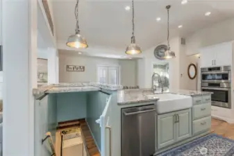 Access the basement from your own kitchen in a unique way! Come check this out! (This is just one of two ways to go to the fully finished basement/workshop with a view)